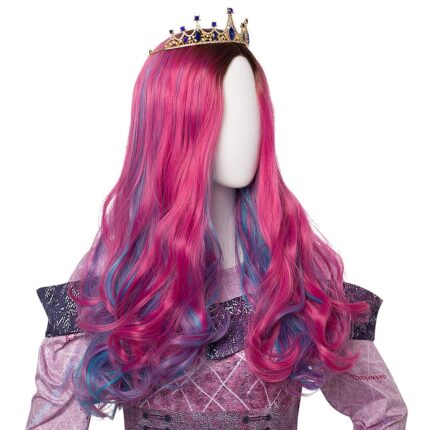 Child Kids Long Wigs Wavy Pink Blue for Halloween Costume Party Cosplay